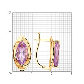 Серьги SOKOLOV - Золото 585, Аметист (арт. 725843)