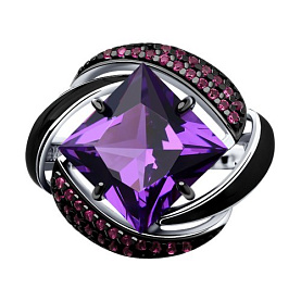 Кольцо SOKOLOV - Серебро 925, Синтетический нанокристал, Фианит, Эмаль (арт. 92011301)