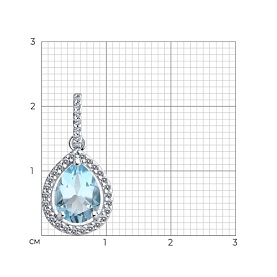 Подвеска Diamant - Серебро 925, Топаз, Фианит (арт. 94-330-02047-1)