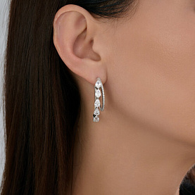 Серьги SOKOLOV - Серебро 925, Фианит (арт. 94027027)