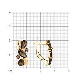 Серьги SOKOLOV - Серебро 925, Раухтопаз (арт. 92021805)
