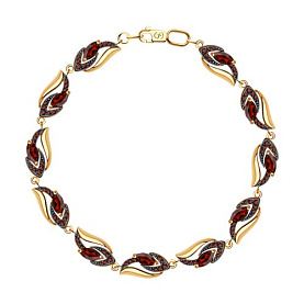 Браслет SOKOLOV - Золото 585, Гранат, Фианит (арт. 750253)