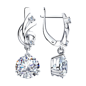 Серьги SOKOLOV - Серебро 925, Фианит (арт. 94020265)