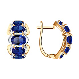 Серьги SOKOLOV - Золото 375, Синтетический сапфир (арт. 37724565)