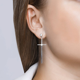 Серьги SOKOLOV - Серебро 925, Фианит (арт. 94023768)