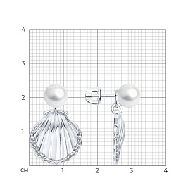Серьги SOKOLOV - Серебро 925, Жемчуг имитация, Фианит (арт. 94027226)