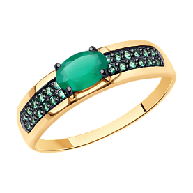 Кольцо SOKOLOV - Золото 585, Агат, Фианит (арт. 716639)