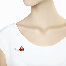 Брошь SOKOLOV - Серебро 925, Фианит, Эмаль (арт. 94040202)