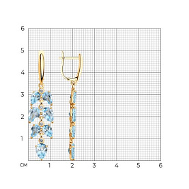 Серьги Diamant - Серебро 925, Топаз, Фианит (арт. 93-321-02622-2)