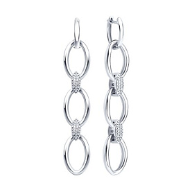 Серьги SOKOLOV - Серебро 925, Фианит (арт. 94027000)