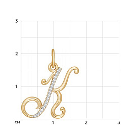 Подвеска SOKOLOV - Золото 585, Фианит (арт. 034533)