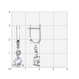 Серьги SOKOLOV - Серебро 925, Фианит (арт. 94023388)