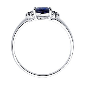 Кольцо SOKOLOV - Серебро 925, Синтетический сапфир , Фианит (арт. 88010010)