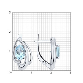 Серьги Diamant - Серебро 925, Топаз (арт. 94-320-00174-1)