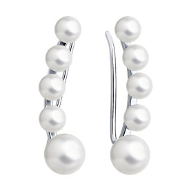 Серьги SOKOLOV - Серебро 925, Жемчуг имитация (арт. 94026789)