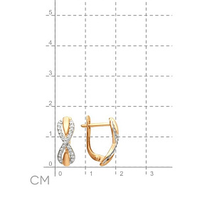 Серьги ЮФ Династия - Золото 585, Фианит (арт. 000892-1102)