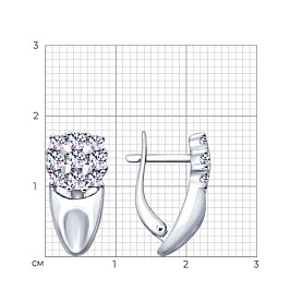 Серьги SOKOLOV - Серебро 925, Фианит (арт. 94022894)
