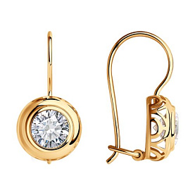 Серьги SOKOLOV - Золото 585, Фианит (арт. 027416)