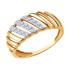 Кольцо SOKOLOV - Золото 585, Фианит (арт. 019810)