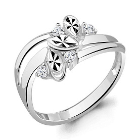 Кольцо Аквамарин - Серебро 925, Фианит (арт. 67243А.5)