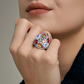 Кольцо Diamant - Серебро 925, Синтетический рубин, Фианит (арт. 94-110-00289-2)