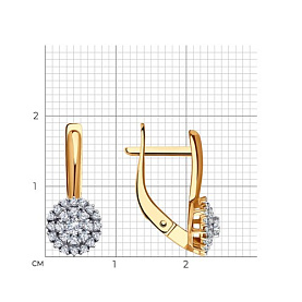 Серьги Diamant - Золото 585, Фианит (арт. 51-120-01945-1)