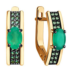 Серьги SOKOLOV - Золото 585, Агат, Фианит (арт. 727966)