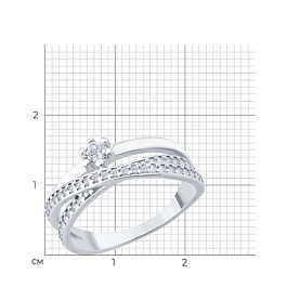 Кольцо SOKOLOV - Серебро 925, Фианит, Эмаль (арт. 94014470)