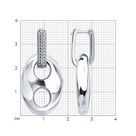 Серьги SOKOLOV - Серебро 925, Фианит (арт. 94027730)