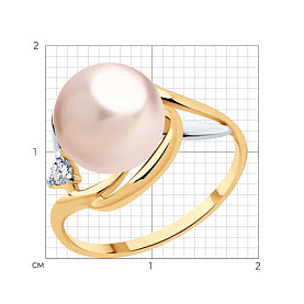 Кольцо Diamant - Серебро 925, Жемчуг культивированный, Фианит (арт. 93-310-01925-1)
