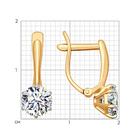 Серьги SOKOLOV - Золото 375, Фианит (арт. 026703-4)