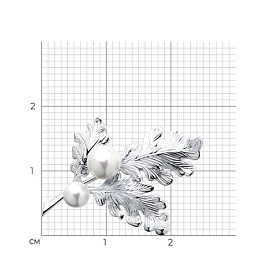 Брошь SOKOLOV - Серебро 925, Жемчуг имитация (арт. 94040132)