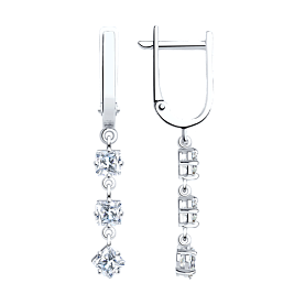 Серьги SOKOLOV - Серебро 925, Фианит (арт. 94020515)