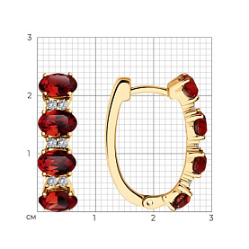 Серьги SOKOLOV - Серебро 925, Гранат, Фианит (арт. 92023070)