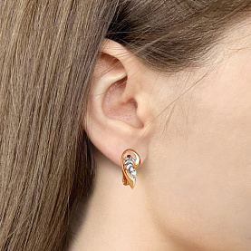 Серьги Аквамарин - Серебро 925, Фианит (арт. 49235А.6)