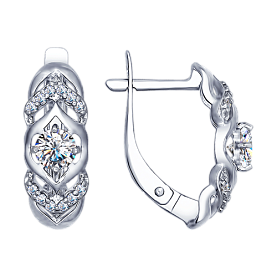 Серьги SOKOLOV - Серебро 925, Фианит (арт. 94022500)