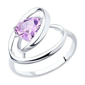 Кольцо SOKOLOV - Серебро 925, Синтетический аметист (арт. 92011976)