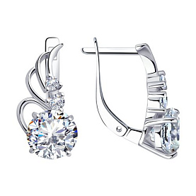 Серьги SOKOLOV - Серебро 925, Фианит (арт. 94020456)