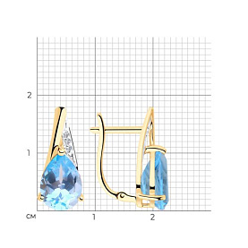 Серьги SOKOLOV - Золото 585, Топаз swiss, Фианит (арт. 725895)
