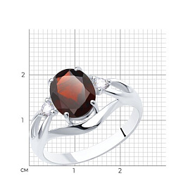 Кольцо SOKOLOV - Серебро 925, Гранат, Фианит (арт. 92011942)