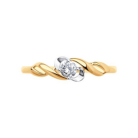 Кольцо SOKOLOV - Золото 585, Фианит (арт. 017216)