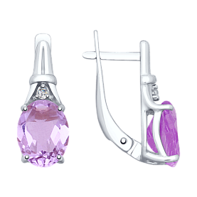 Серьги SOKOLOV - Серебро 925, Аметист, Фианит (арт. 92022026)