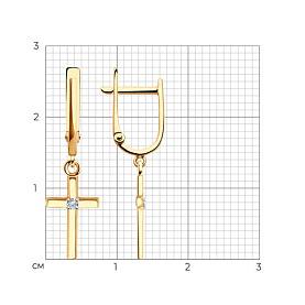 Серьги Diamant - Золото 585, Фианит (арт. 51-121-02598-1)
