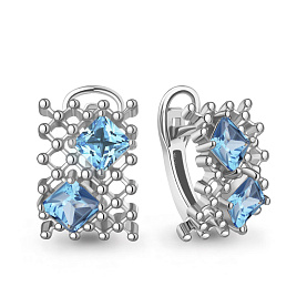 Серьги Аквамарин - Серебро 925, Топаз (арт. 4329905.5)