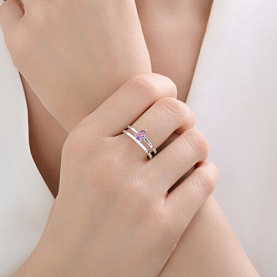 Кольцо SOKOLOV - Серебро 925, Аметист, Фианит (арт. 92014683)