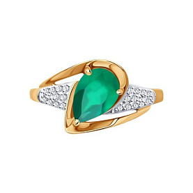 Кольцо Diamant - Золото 585, Агат, Фианит (арт. 51-310-00149-1)