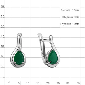 Серьги Аквамарин - Серебро 925, Агат (арт. 45021409.5)
