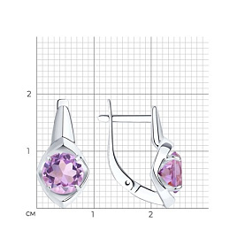 Серьги Diamant - Серебро 925, Аметист (арт. 94-320-00783-2)