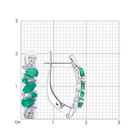 Серьги SOKOLOV - Серебро 925, Агат, Фианит (арт. 92022459)