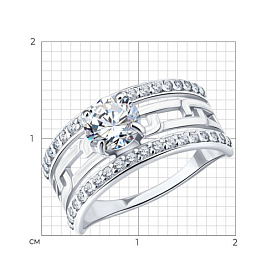 Кольцо Diamant - Серебро 925, Фианит, Эмаль (арт. 94-110-00247-2)
